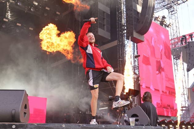 03.07.2026, Finch, Rapper, im Konzert live im Stadion Alte Försterei, Berlin, Musik, bürgerlich Nils Wehowsky, Berlin *** July 3, 2026, Finch, rapper, live concert at the Alte Försterei Stadium, Berlin, music, real name Nils Wehowsky, Berlin