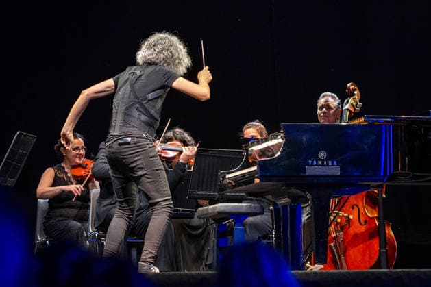 IPA86357107 - Giovanni Allevi performs live with the strings of the Orchestra Sinfonica Italiana during Giovanni Allevi - Piani e Archi - Summer 2026, a music concert in Bollate (Milan), Italy, on July 3, 2026  Copyright: xGiuseppexSpinozzi LiveMediax xx 86357107