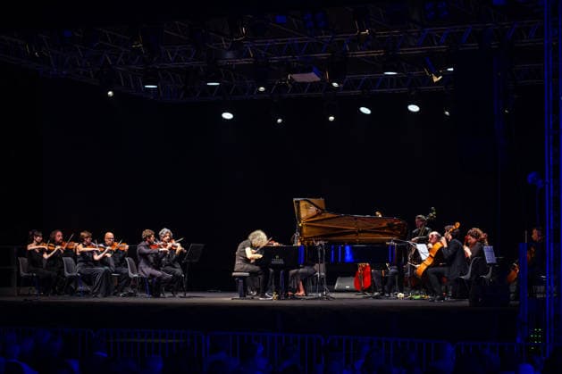 IPA86357118 - Giovanni Allevi performs live with the strings of the Orchestra Sinfonica Italiana during Giovanni Allevi - Piani e Archi - Summer 2026, a music concert in Bollate (Milan), Italy, on July 3, 2026  Copyright: xGiuseppexSpinozzi LiveMediax xx 86357118