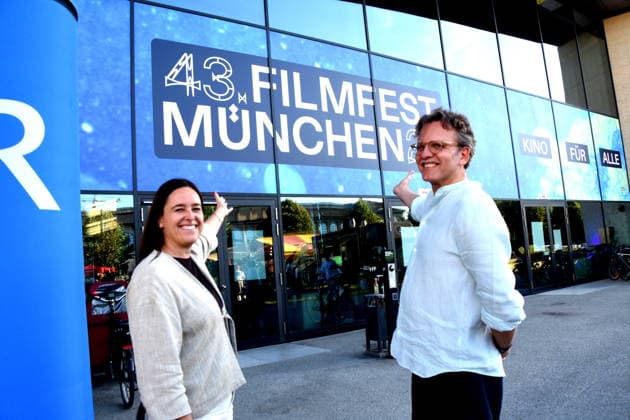 Julia Weigl Kuenstlerische Leiterin Christoph Groener Festivaldirektor Filmfest Muenchen Muenchen 04.07.2026 Hochschule fuer Fernsehen und Film 43 Filmfest Muenchen Muenchen Foerderpreis Neues Deutsches Kino Bernd-Eichinger-Platz Foto Muenchen *** Julia Weigl, Artistic Director; Christoph Groener, Festival Director, Munich Film Festival; Munich, July 4, 2026; University of Television and Film; 43rd Munich Film Festival; Munich; New German Cinema Support Award; Bernd Eichinger Square; Photo: Munich