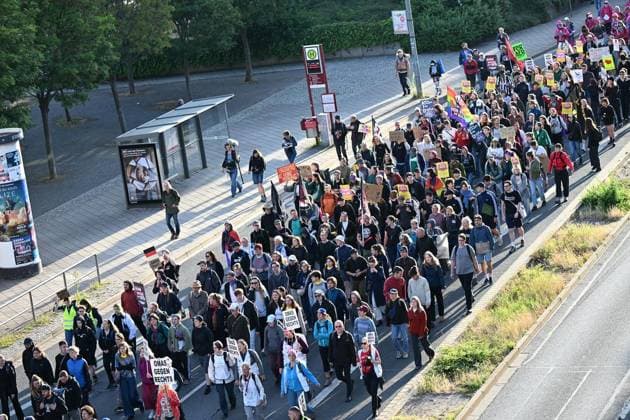 Erfurter AfD Parteitag 2026 ** NUR FÜR REDAKTIONELLE ZWECKE ** EDITORIAL USE ONLY **<p>Erfurt AfD Parteitag 04.07.2026 DGB Demostration Zug durch Erfurt zum Messegelände< p> Marco Schmidt Thüringen Germany Erfurt Copyright: MarcoxSchmidt *** 2026 AfD Party Convention in Erfurt ** FOR EDITORIAL PURPOSES ONLY ** EDITORIAL USE ONLY ** p Erfurt AfD Party Convention 04 07 2026 DGB Demonstration March through Erfurt to the Exhibition Grounds p Marco Schmidt Thuringia Germany Erfurt Copyright MarcoxSchmidt Copyright: MarcoxSchmidt doc86kef38ieuu1eomqw1v6l ,EDITORIAL USE ONLY