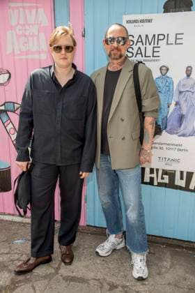 Mode, Berlin Fashion Week, Gäste der Kilian Kerner Modenschau ABB KERNER- Danny Reinke und Marcel Ostertag zu Gast bei der Kilan Kerner SPRING SUMMER 2027 auf der Fashion Week in der Skaterhalle in Berlin am 03.07.2026 Berlin Deutschland *** ABB KERNER s Danny Reinke and Marcel Ostertag attended the Kilan Kerner SPRING SUMMER 2027 show at Fashion Week in the Skaterhalle in Berlin on July 3, 2026, Berlin, Germany