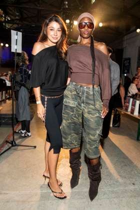 Mode, Berlin Fashion Week, Gäste der Kilian Kerner Modenschau ABB KERNER- Catharina Maranca und Toni Dreher-Adenuga zu Gast bei der Kilan Kerner SPRING SUMMER 2027 auf der Fashion Week in der Skaterhalle in Berlin am 03.07.2026 Berlin Deutschland *** ABB KERNER s Catharina Maranca and Toni Dreher Adenuga attended the Kilan Kerner SPRING SUMMER 2027 show at Fashion Week in the Skaterhalle in Berlin on July 3, 2026, Berlin, Germany