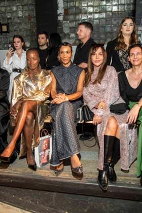 Mode, Berlin Fashion Week, Gäste der Kilian Kerner Modenschau ABB KERNER- lorence Kasumba, Annabelle Mandeng und Simone Thomalla am Catwalk zu Gast bei der Kilan Kerner SPRING SUMMER 2027 auf der Fashion Week in der Skaterhalle in Berlin am 03.07.2026 Berlin Deutschland *** ABB KERNER s Lorence Kasumba, Annabelle Mandeng, and Simone Thomalla walked the runway as guests at the Kilan Kerner SPRING SUMMER 2027 show during Fashion Week at the Skaterhalle in Berlin on July 3, 2026, Berlin, Germany