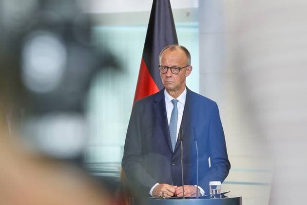 Berlin, Deutschland, 03.07.2026: Bundeskanzleramt: Empfang der Staats- und Regierungschefs der drei baltischen Länder Lettland, Estland und Litauen: Bundeskanzler Friedrich Merz (CDU) *** Berlin, Germany, July 3, 2026 Federal Chancellery Reception for the heads of state and government of the three Baltic countries—Latvia, Estonia, and Lithuania—Chancellor Friedrich Merz, CDU Copyright: xdtsxNachrichtenagenturx dts_126205