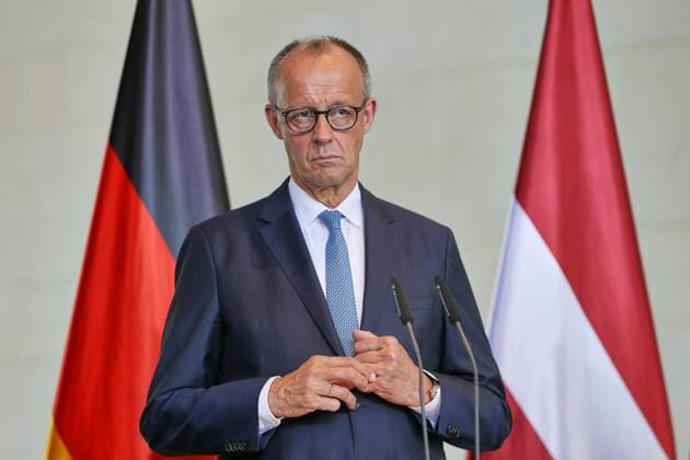 Berlin, Deutschland, 03.07.2026: Bundeskanzleramt: Empfang der Staats- und Regierungschefs der drei baltischen Länder Lettland, Estland und Litauen: Bundeskanzler Friedrich Merz (CDU) *** Berlin, Germany, July 3, 2026 Federal Chancellery Reception for the heads of state and government of the three Baltic countries—Latvia, Estonia, and Lithuania—Chancellor Friedrich Merz, CDU Copyright: xdtsxNachrichtenagenturx dts_126220