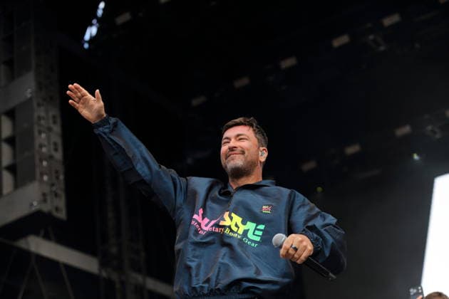 Marten Laciny alias Marteria bei einem Konzert als Support für Nils Wehowsky alias Finch im Stadion An der Alten Försterei in Berlin, 3. Juli 2026. Marteria Konzert Berlin *** Marten Laciny, also known as Marteria, performing as the opening act for Nils Wehowsky, also known as Finch, at the An der Alten Försterei Stadium in Berlin, July 3, 2026 Marteria Concert Berlin