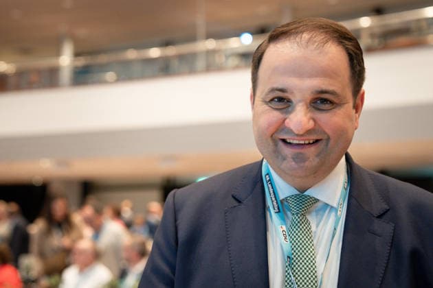 CDU Landesparteitag des Landes Nordrhein-Westfalen in Duesseldorf Nathanael Liminski, Minister fuer Bundes- und Europaangelegenheiten, Internationales sowie Medien des Landes Nordrhein-Westfalen im Portrait auf dem CDU Landesparteitag des Landes Nordrhein-Westfalen im Maritim Hotel in NRW, Duesseldorf, 04.07.2026 Duesseldorf Nordrhein-Westfalen Deutschland *** CDU State Party Convention of North Rhine-Westphalia in Düsseldorf: A portrait of Nathanael Liminski, Minister for Federal and European Affairs, International Affairs, and Media of the State of North Rhine-Westphalia, at the CDU State Party Convention of North Rhine-Westphalia at the Maritim Hotel in Düsseldorf, North Rhine-Westphalia, July 4, 2026, Düsseldorf, North Rhine-Westphali