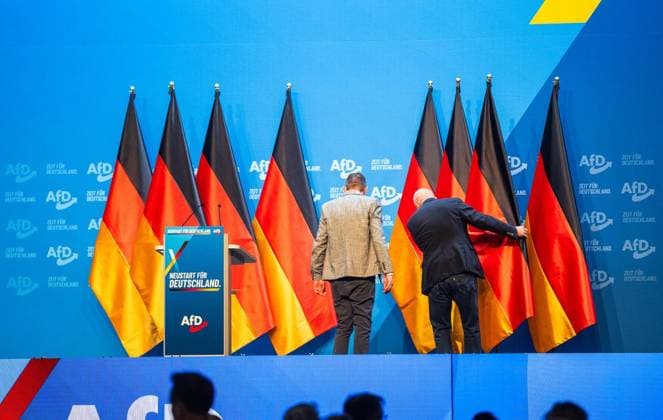 AFD - BUNDESPARTEITAG 2026 IN DER MESSE ERFURT ** NUR FÜR REDAKTIONELLE ZWECKE ** EDITORIAL USE ONLY **<p>04 07 2026-Erfurt: Bundesparteitag der AfD (Alternative für Deutschland) Auf dem Parteitag soll unter anderem der Bundesvorstand der AfD neu gewählt werden. im Foto: Feature, vor Beginn des Parteitages ( Deutschland Thueringen Erfurt Copyright: SaschaxFromm *** AFD NATIONAL PARTY CONVENTION 2026 AT THE ERFURT EXHIBITION CENTER ** FOR EDITORIAL USE ONLY ** EDITORIAL USE ONLY ** July 4, 2026 Erfurt Federal Party Convention of the AfD (Alternative for Germany) Among other things, the AfD’s Federal Executive Board is to be re-elected at the party convention. Photo feature taken before the start of the party convention. Germany, T Copyright: SaschaxFromm doc86kg1nl5omc1dqxbt1uuf ,EDITORIAL USE ONLY