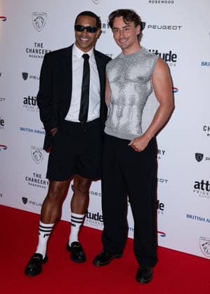 Michael Gunning and Nick Collier attends the Peugeot Attitude PRIDE Awards Europe 2026, supported by British Airways, at The Chancery Rosewood in London, England. UK. Friday 3rd July 2026. Copyright: xJamesxWarrenx PRIDE AWARDS EUROPE 202618