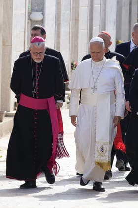 Pope Leo XIV visits the Southern Italian island of Lampedusa LAMPEDUSA, ITALY - JULY 04: Pope Leo XIV pays homage to the graves of migrants at the cemetery of Lampedusa, Italy, on July 04, 2026. Riccardo De Luca Anadolu Lampedusa Italy. Editorial use only. Please get in touch for any other usage.  Copyright: x2026xAnadoluxRiccardoxDexLucax