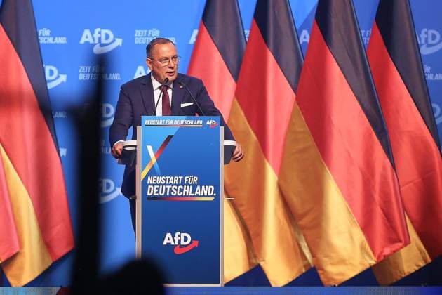 Erfurt, Thüringen, Deutschland, 04.07.2026: Messe: AfD-Bundesparteitag: Tino Chrupalla *** Erfurt, Thuringia, Germany, July 4, 2026: AfD National Party Convention, Tino Chrupalla Copyright: xdtsxNachrichtenagenturx dts_126309