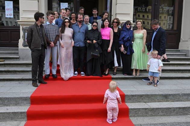 The 60th Karlovy Vary International Film Festival continued on its second day, in Karlovy Vary, Czech Republic, on July 4, 2026. A delegation of filmmakers premiered the film Gregorius, the Chosen One at the Municipal Theatre. (CTKxPhoto SlavomirxKubes) CTKPhotoP2026070403726  CTKPhotoP2026070403726