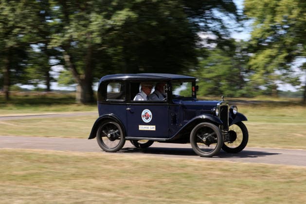 The Vintage Speed Trials event is taking place at Grimsthorpe Castle in Lincolnshire. Featuring vintage cars and motorcycles it attracts hundreds of people to show off their vehicles, and many wear attire from the pre-war period. Vintage Speed Trials, Grimsthorpe Castle, Lincolnshire, on 4th July, 2026.  .