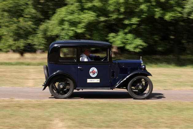 The Vintage Speed Trials event is taking place at Grimsthorpe Castle in Lincolnshire. Featuring vintage cars and motorcycles it attracts hundreds of people to show off their vehicles, and many wear attire from the pre-war period. Vintage Speed Trials, Grimsthorpe Castle, Lincolnshire, on 4th July, 2026.  .