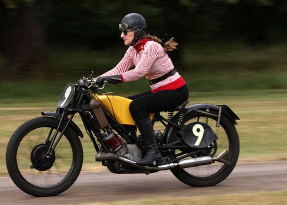 The Vintage Speed Trials event is taking place at Grimsthorpe Castle in Lincolnshire. Featuring vintage cars and motorcycles it attracts hundreds of people to show off their vehicles, and many wear attire from the pre-war period. Vintage Speed Trials, Grimsthorpe Castle, Lincolnshire, on 4th July, 2026.  .