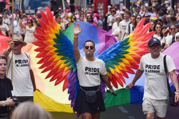 July 4, 2026, London, England, United Kingdom: Participants pass through Piccadily during the Pride In London parade. London United Kingdom - ZUMAv130 20260704_zip_v130_004 Copyright: xVukxValcicx