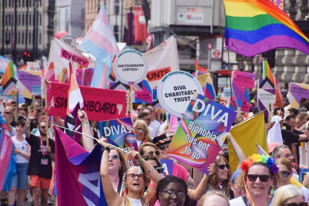 July 4, 2026, London, England, United Kingdom: Participants from DIVA pass through Piccadilly during the Pride In London parade. London United Kingdom - ZUMAv130 20260704_zip_v130_019 Copyright: xVukxValcicx