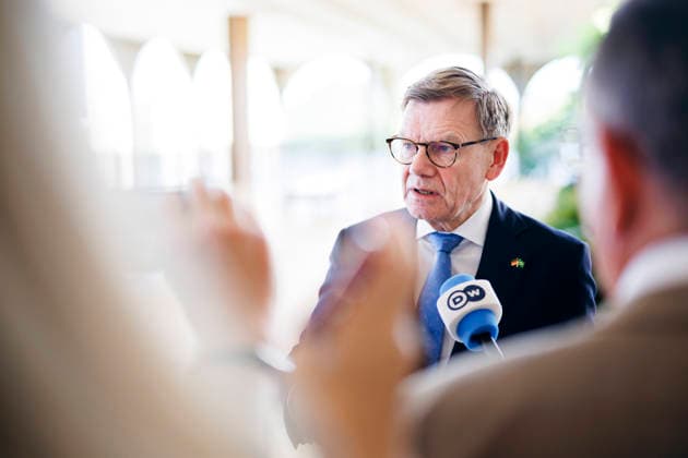Johann Wadephul (CDU), Bundesaussenminister, trifft Mauro Vieira, Aussenminister der Foederativen Republik Brasilien zu einem Gespraech in Brasilia, 03.07.2026. Fotografiert im Auftrag des Auswaertigen Amtes (AA) Brasilia Brasilien *** Johann Wadephul (CDU), Federal Minister of Foreign Affairs, meets with Mauro Vieira, Minister of Foreign Affairs of the Federative Republic of Brazil, for talks in Brasília on July 3, 2026. Photographed on behalf of the Federal Foreign Office (AA) in Brasília, Brazil. Copyright: xFelixxZahnx
