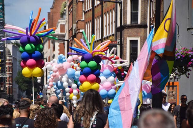 July 4, 2026, London, England, United Kingdom: Revellers pack the streets in Soho during the Pride In London parade. London United Kingdom  - ZUMAv130 20260704_zip_v130_035 Copyright: xVukxValcicx