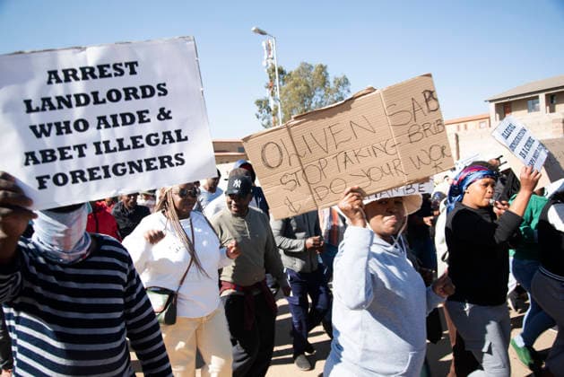 July 4, 2026, Pretoria, Gauteng, South Africa: PRETORIA, SOUTH AFRICA JULY 04: March and March protest during a march against illegal immigrants in Olievenhoutbosch on July 04, 2026 in Pretoria, South Africa. It is reported that the group is calling on the police to intervene on high crimes allegedly caused by illegal immigrants. Pretoria South Africa  - ZUMAd214 20260704_znp_d214_008 Copyright: xManashxDasx