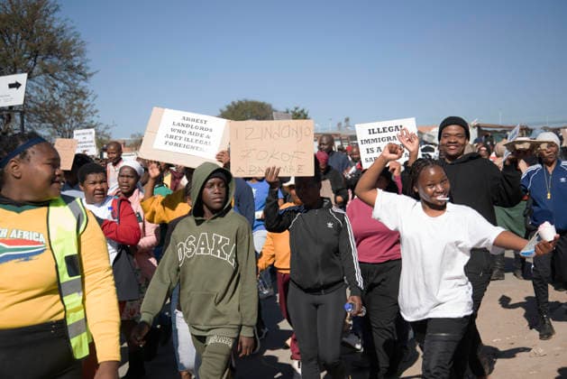July 4, 2026, Pretoria, Gauteng, South Africa: PRETORIA, SOUTH AFRICA JULY 04: March and March protest during a march against illegal immigrants in Olievenhoutbosch on July 04, 2026 in Pretoria, South Africa. It is reported that the group is calling on the police to intervene on high crimes allegedly caused by illegal immigrants. Pretoria South Africa  - ZUMAd214 20260704_znp_d214_012 Copyright: xManashxDasx