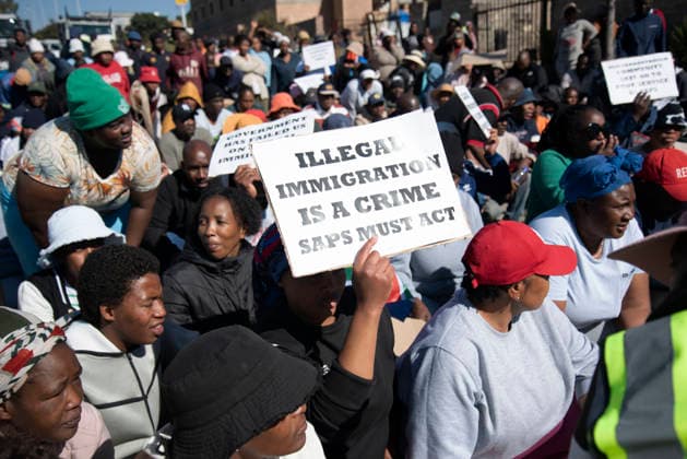 July 4, 2026, Pretoria, Gauteng, South Africa: PRETORIA, SOUTH AFRICA JULY 04: March and March protest during a march against illegal immigrants in Olievenhoutbosch on July 04, 2026 in Pretoria, South Africa. It is reported that the group is calling on the police to intervene on high crimes allegedly caused by illegal immigrants. Pretoria South Africa  - ZUMAd214 20260704_znp_d214_014 Copyright: xManashxDasx