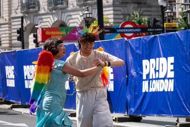 London Pride Parade 2026 LONDON, UNITED KINGDOM JULY 4, 2026: Thousands of people fill the streets during Pride in London in London, United Kingdom, on July 4, 2026. Participants marched through the British capital celebrating LGBTQ+ rights, visibility and equality. London United Kingdom of Great Britain and Northern Ireland Copyright: x xKaixJohnsonx xJNAxPressx