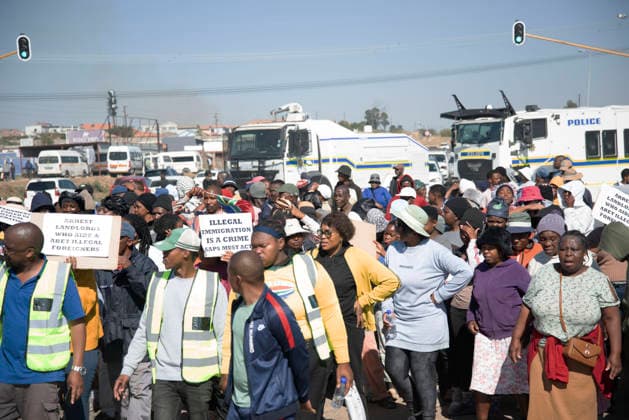 July 4, 2026, Pretoria, Gauteng, South Africa: PRETORIA, SOUTH AFRICA JULY 04: March and March protest during a march against illegal immigrants in Olievenhoutbosch on July 04, 2026 in Pretoria, South Africa. It is reported that the group is calling on the police to intervene on high crimes allegedly caused by illegal immigrants. Pretoria South Africa  - ZUMAd214 20260704_znp_d214_025 Copyright: xManashxDasx