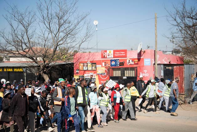 July 4, 2026, Pretoria, Gauteng, South Africa: PRETORIA, SOUTH AFRICA JULY 04: March and March protest during a march against illegal immigrants in Olievenhoutbosch on July 04, 2026 in Pretoria, South Africa. It is reported that the group is calling on the police to intervene on high crimes allegedly caused by illegal immigrants. Pretoria South Africa  - ZUMAd214 20260704_znp_d214_032 Copyright: xManashxDasx