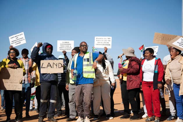 July 4, 2026, Pretoria, Gauteng, South Africa: PRETORIA, SOUTH AFRICA JULY 04: March and March protest during a march against illegal immigrants in Olievenhoutbosch on July 04, 2026 in Pretoria, South Africa. It is reported that the group is calling on the police to intervene on high crimes allegedly caused by illegal immigrants. Pretoria South Africa  - ZUMAd214 20260704_znp_d214_037 Copyright: xManashxDasx