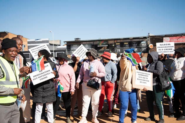 July 4, 2026, Pretoria, Gauteng, South Africa: PRETORIA, SOUTH AFRICA JULY 04: March and March protest during a march against illegal immigrants in Olievenhoutbosch on July 04, 2026 in Pretoria, South Africa. It is reported that the group is calling on the police to intervene on high crimes allegedly caused by illegal immigrants. Pretoria South Africa  - ZUMAd214 20260704_znp_d214_043 Copyright: xManashxDasx