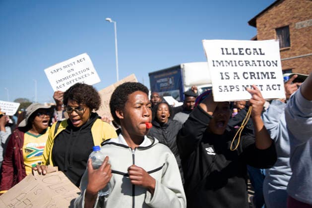 July 4, 2026, Pretoria, Gauteng, South Africa: PRETORIA, SOUTH AFRICA JULY 04: March and March protest during a march against illegal immigrants in Olievenhoutbosch on July 04, 2026 in Pretoria, South Africa. It is reported that the group is calling on the police to intervene on high crimes allegedly caused by illegal immigrants. Pretoria South Africa  - ZUMAd214 20260704_znp_d214_047 Copyright: xManashxDasx