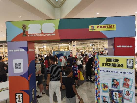 FIFA World Cup 2026 Panini sticker swap event in Montesson MONTESSON, FRANCE - JULY 4: Collectors and football fans take part in a FIFA World Cup 2026 Panini sticker swap event at a shopping mall in Montesson, in the Paris region, on July 4, 2026. Participants exchange stickers from the tournament s official Panini sticker album to complete their collections during the FIFA World Cup 2026. Umit Donmez Anadolu Montesson France. Editorial use only. Please get in touch for any other usage.  Copyright: x2026xAnadoluxUmitxDonmezx