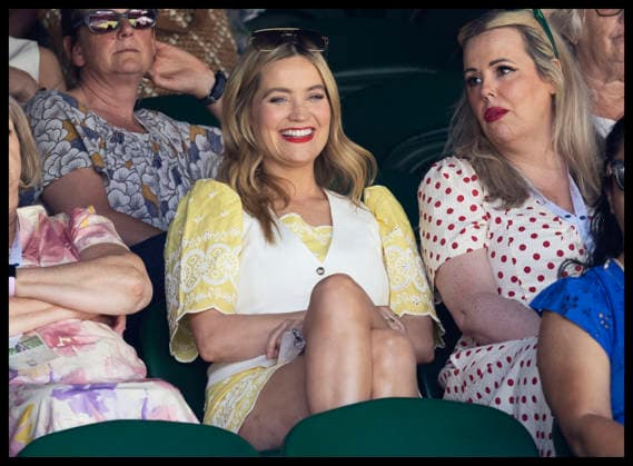 . 04 07 2026. London, United Kingdom. Laura Whitmore watches the tennis on Centre Court on day six of the Wimbledon Tennis Championships in London.  xStephenxLockx xi-Imagesx IIM-26882-0071