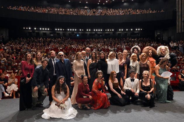 The 60th Karlovy Vary International Film Festival continued on its second day, in Karlovy Vary, Czech Republic, on July 4, 2026. A delegation of filmmakers presented the co-production film Chica Checa (Czech Republic, France, Slovakia) in the Grand Hall of the Thermal Hotel. (CTKxPhoto SlavomirxKubes) CTKPhotoP2026070405643  CTKPhotoP2026070405643