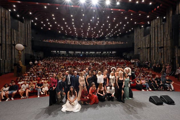 The 60th Karlovy Vary International Film Festival continued on its second day, in Karlovy Vary, Czech Republic, on July 4, 2026. A delegation of filmmakers presented the co-production film Chica Checa (Czech Republic, France, Slovakia) in the Grand Hall of the Thermal Hotel. (CTKxPhoto SlavomirxKubes) CTKPhotoP2026070405646  CTKPhotoP2026070405646