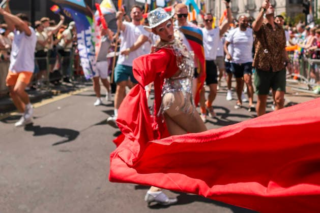 . 04 07 2026. London, United Kingdom. Pride in London Parade 2026. Pride in London 2026 a celebration of LGBTQ+ pride, with a parade through Piccadilly to performances on stage at Trafalgar Square.  xMartynxWheatleyx xi-Imagesx IIM-26883-0004