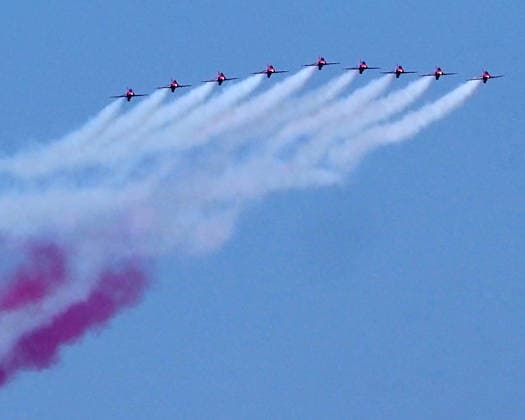 July 4, 2026, New York City, New York, USA: The Patrouille de France perform a flyover during the Sail4th 250 Tall Ships Parade along the Hudson River in New York on 04 July 2026. New York Harbor is welcoming more than 40 tall ships to mark the nation s 250th anniversary New York City USA  - ZUMAr334 20260704_znp_r334_019 Copyright: xDebraxL.xRothenbergx