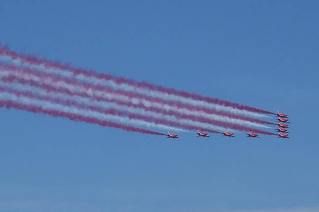 July 4, 2026, New Yok, New York, USA: British Royal Air Force Red Arrows fly in formation during a celebration of America s 250th birthday, a parade of tall ships sail into New York Harbor and up the Hudson River on July 4th, 2026 in New York. New Yok USA  - ZUMAb148 20260704_zap_b148_028 Copyright: xBryanxSmithx