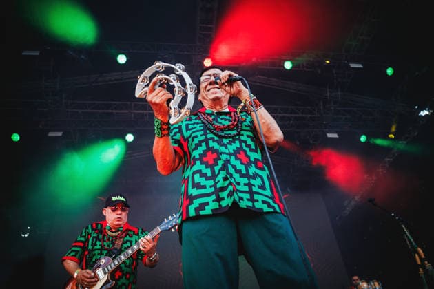 Los Mirlos live at Roskilde Festival 2026 Roskilde, Denmark. 04th, July 2026. The Peruvian cumbia band Los Mirlos performs a live concert during the Danish music festival Roskilde Festival 2026 in Roskilde. Denmark, Roskilde  Copyright: xGonzalesxPhoto ChristianxHjorthx