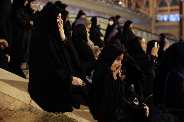 IRAN, TEHRAN - JULY 5, 2026: Women weep outside the Grand Mosalla of Tehran (Imam Khomeini Mosalla of Tehran) during the state funeral of Iranian Supreme Leader Ayatollah Ali Khamenei (1939-2026). Khamenei was killed in a joint US-Israeli airstrike on February 28. Valery Sharifulin TASS  94665610