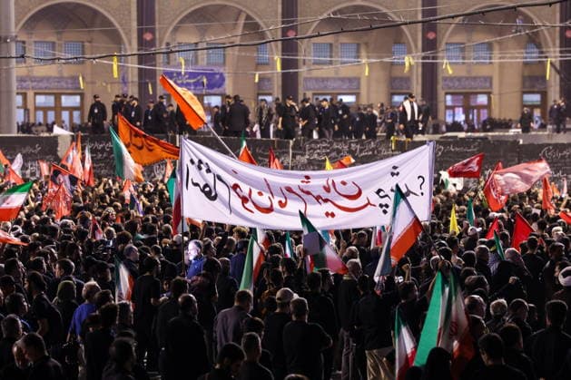 IRAN, TEHRAN - JULY 5, 2026: Mourners crowd outside the Grand Mosalla of Tehran (Imam Khomeini Mosalla of Tehran) during the state funeral of Iranian Supreme Leader Ayatollah Ali Khamenei (1939-2026). Khamenei was killed in a joint US-Israeli airstrike on February 28. Valery Sharifulin TASS  94665620