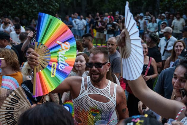 2026 National LGBTI Pride Parade in Madrid The atmosphere in the streets of Madrid during the 2026 National LGBTI Pride Parade on July 4, 2026, in Madrid, Spain. The 2026 National Pride Parade, under the slogan Take to the Streets with Pride: Dissent and Resistance, demands a National Pact against hate speech, the effective implementation of LGBTQ+ and trans laws, the criminalization of conversion therapies with prison sentences, and the recognition of non-binary and intersex people. JULY 4, 2026 PARADE Madrid, Madrid, Spain  Copyright: xMatiasxChiofalox 7644692