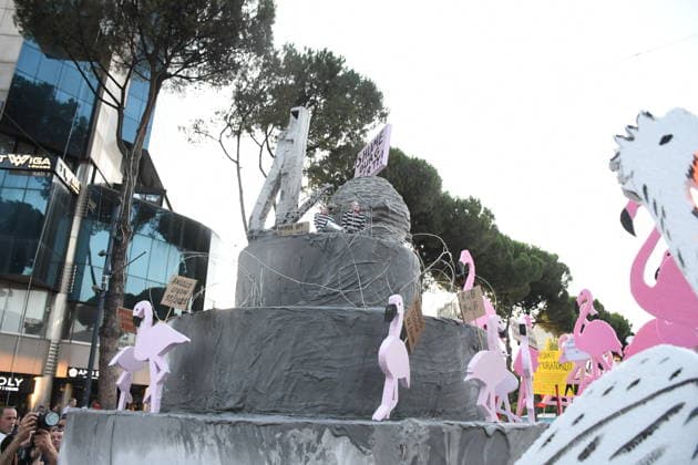 Protests continue over Zvernec tourism project TIRANA, ALBANIA - JULY 04: People take part in a protest under the slogan Albania is not for sale at Skanderbeg Square in Tirana, Albania, on July 4, 2026, opposing a planned tourism development project in the Zvernec area near Vlora. Demonstrators protested the proposed sale of a beach as part of a tourism project reportedly linked to U.S. President Donald Trump s daughter Ivanka Trump and son-in-law Jared Kushner before marching to the Prime Ministry building and through the streets of the capital. Olsi Shehu Anadolu Tirana Albania. Editorial use only. Please get in touch for any other usage.  Copyright: x2026xAnadoluxOlsixShehux