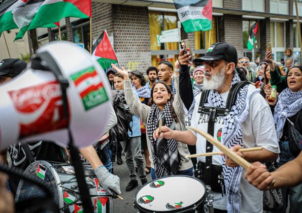 July 4, 2026, Berlin, Berlin, Germany: Berlin, Germany, July 4, 2026: Demonstrators take part in a pro-Palestinian march through central Berlin calling for an end to the war in Gaza, protection of medical workers, and the release of detained Palestinian doctor Hussam Abu Safiya. Participants carried Palestinian flags, banners and photographs during the demonstration. ZUMA Press Wire. Berlin Germany  - ZUMAa268 20260704_zip_a268_027 Copyright: xAbdelrahmanxAlkahloutx