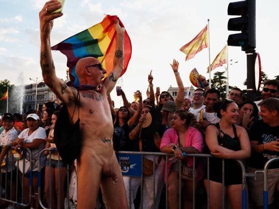 July 4, 2026, Madrid, Madrid, Spain: MADRID, SPAIN - JULY 04: Madrid celebrated the traditional pride parade in the center of the Spanish capital, marching from Atocha, through Paseo del Prado, and passing by City Hall. Madrid Spain  - ZUMAh199 20260704_zip_h199_013 Copyright: xAaronxHerediax