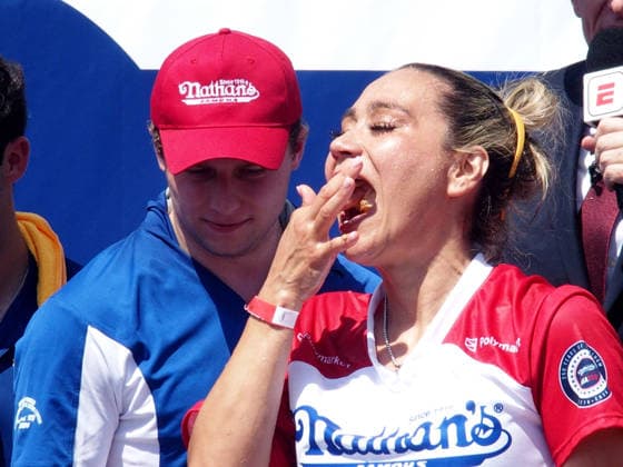 July 4, 2026, Brooklyn, New York, USA: Coney Island, New York July 4, 2026..Nathan s Hot Dog eating contest..The Nathan s Famous International Hot Dog Eating Contest is an annual American hot dog competitive eating competition held on July 4th... Miki Sudo ,& Joey Chestnut defended their tittles at the 2026 competition. Joey Chestnut ate 66 Hot Dogs and Miki Sudo ate 38.75 Hot Dogs. Brooklyn USA - ZUMAct2_ 20260704_faf_ct2_021 Copyright: xBrucexCotlerx
