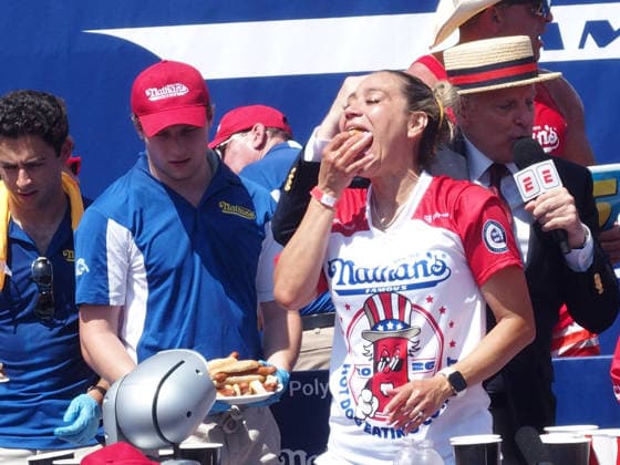 July 4, 2026, Brooklyn, New York, USA: Coney Island, New York July 4, 2026..Nathan s Hot Dog eating contest..The Nathan s Famous International Hot Dog Eating Contest is an annual American hot dog competitive eating competition held on July 4th... Miki Sudo ,& Joey Chestnut defended their tittles at the 2026 competition. Joey Chestnut ate 66 Hot Dogs and Miki Sudo ate 38.75 Hot Dogs. Brooklyn USA - ZUMAct2_ 20260704_faf_ct2_033 Copyright: xBrucexCotlerx