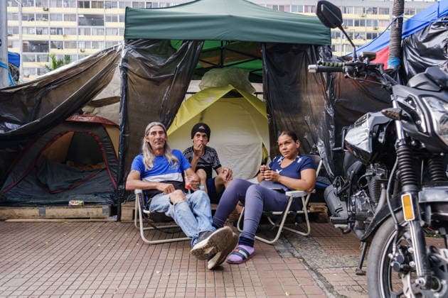 Evacuation of Venezuelan families continue after twin earthquakes CARACAS, VENEZUELA - JULY 4: Displaced Venezuelan families adjust to life inside temporary makeshift camps set up along the central Avenida Bolívar, near local museums, in Caracas, Venezuela, on July 4, 2026. Following the twin earthquakes, residents living in the state-subsidized Mision Vivienda housing complexes were urgently evacuated due to safety concerns. As emergency command continue processing requests for technical inspections, the displaced citizens await engineering assessments to determine whether their apartments are structurally sound for a safe return. Diko Betancourt Anadolu Caracas Venezuela. Editorial use only. Please get in touch for any other usage.  Copyright: x2026xAnadoluxDikoxBetancourtx